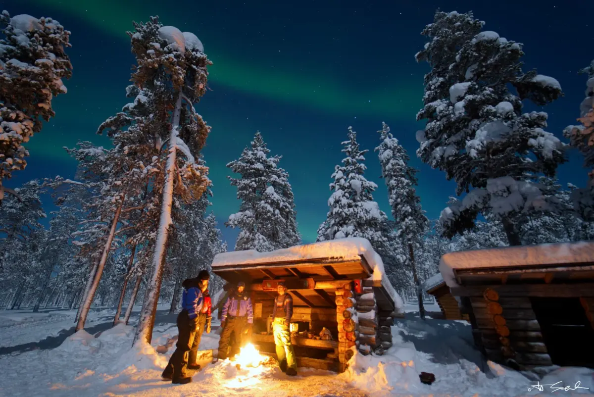 Lagerfeuer im Schnee